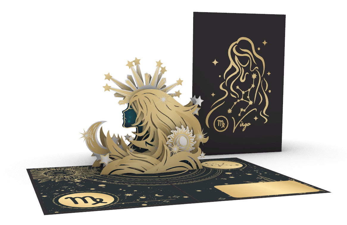 Virgo Zodiac Star Sign Birthday 3D Pop up Card