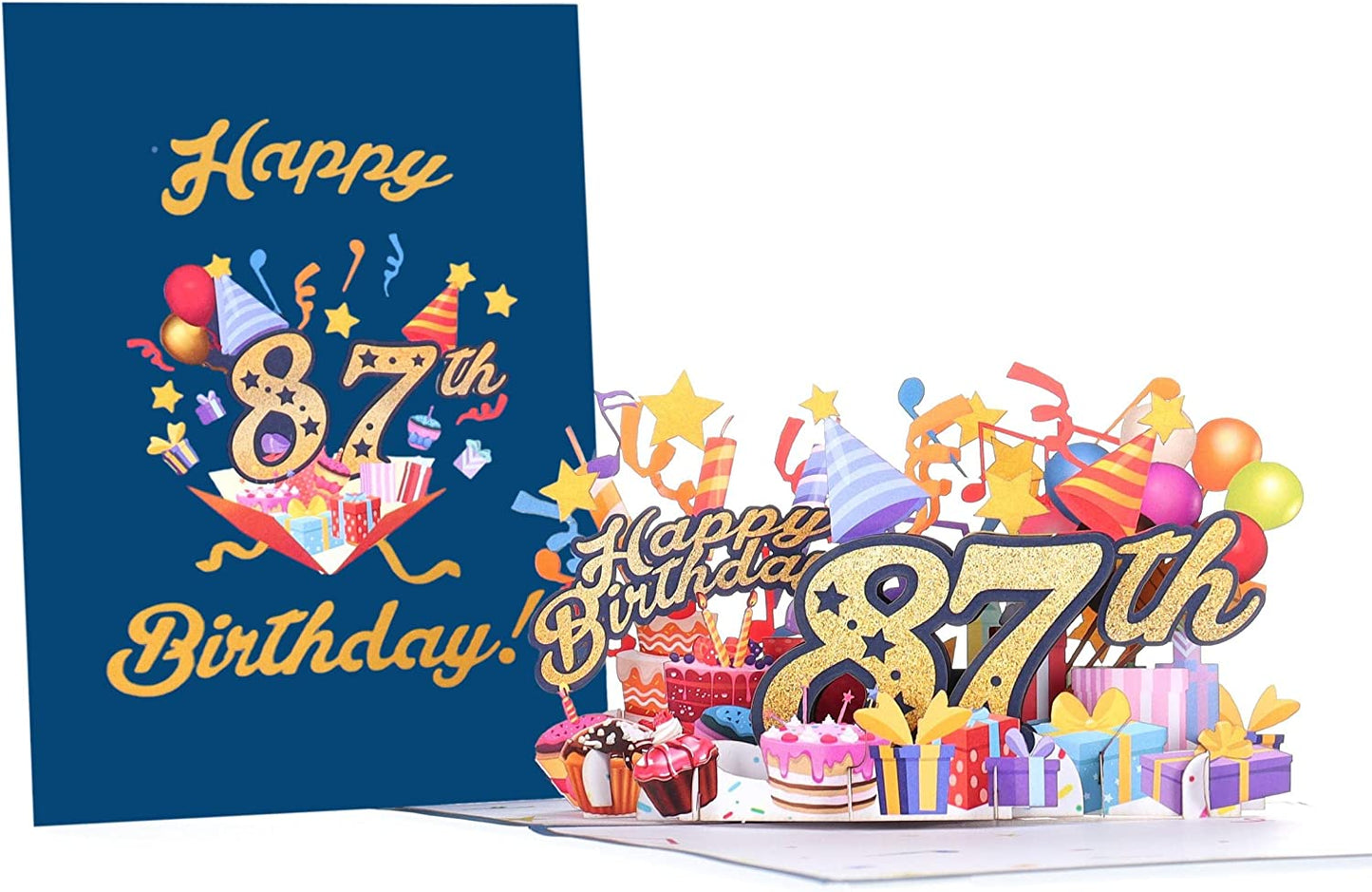 Happy 87th Blue Birthday 3D Pop Up Greeting Card - Birthday - funny birthday - Happy Birthday - new - iGifts And Cards