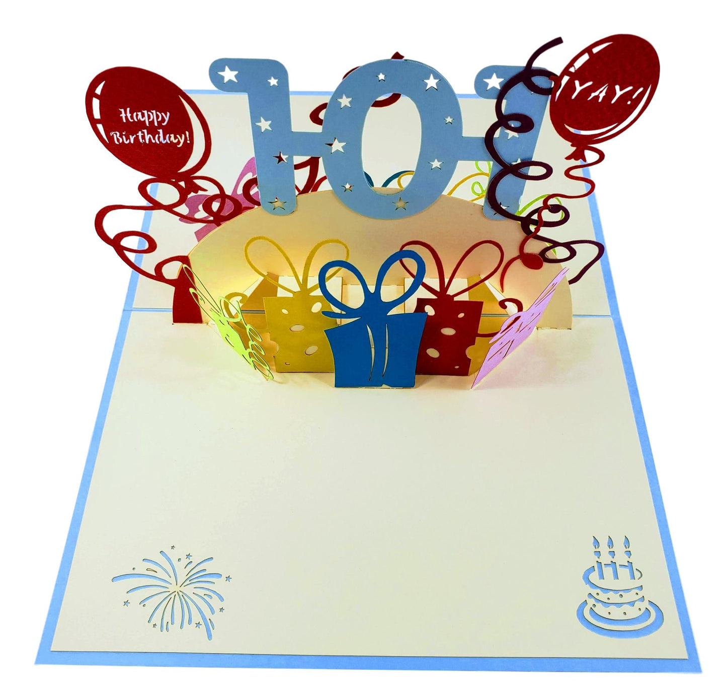 Happy 101st Birthday With Lots of Presents 3D Pop Up Greeting Card - Age - Birthday - iGifts And Cards