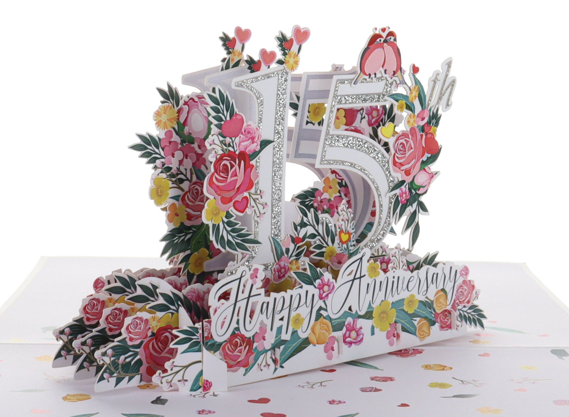 Happy 15th Milestone Anniversary 3D Pop Up Greeting Card - 15th Anniversary Being Together - 15th We - iGifts And Cards
