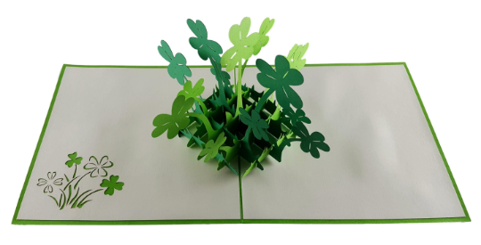 St. Patrick's Shamrock 3D Pop Up Greeting Card - Green - Special Days - St. Patrick's Day - iGifts And Cards