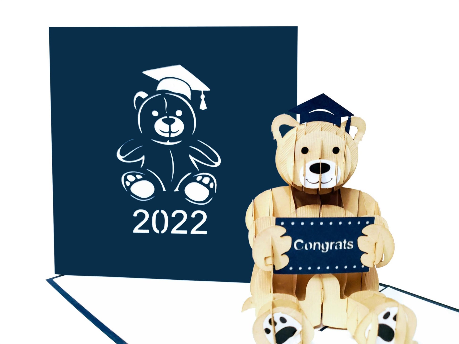 2022 Graduation Happy Bear 3D Pop Up Greeting Card - Awesome - Congrats - Congratulations - Graduati - iGifts And Cards