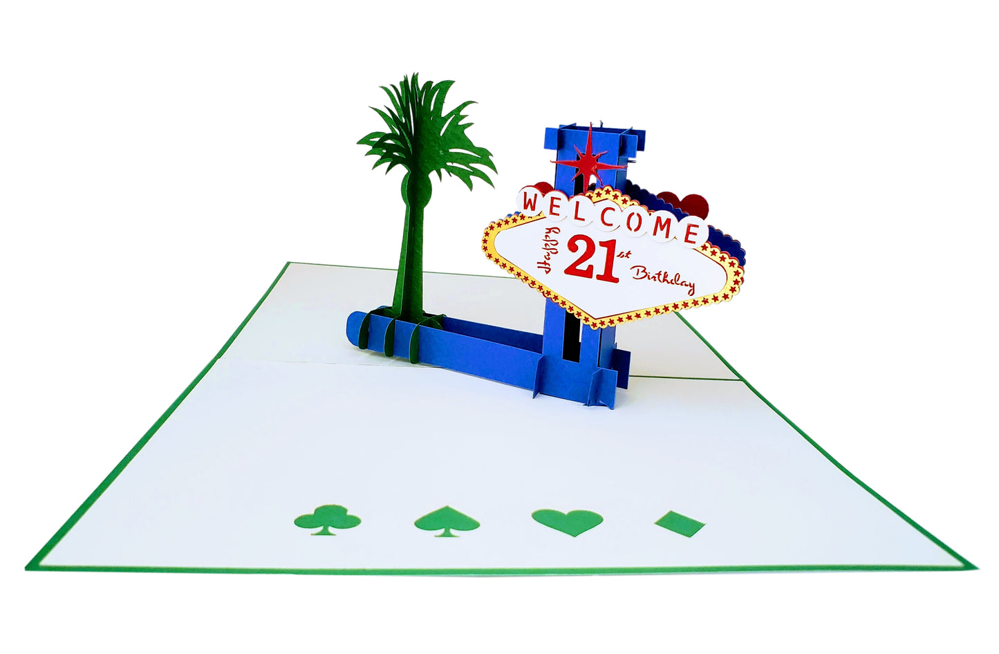 Happy 21st Birthday Las Vegas Style 3D Pop Up Greeting Card - Birthday - Congratulations - Fun - Goo - iGifts And Cards