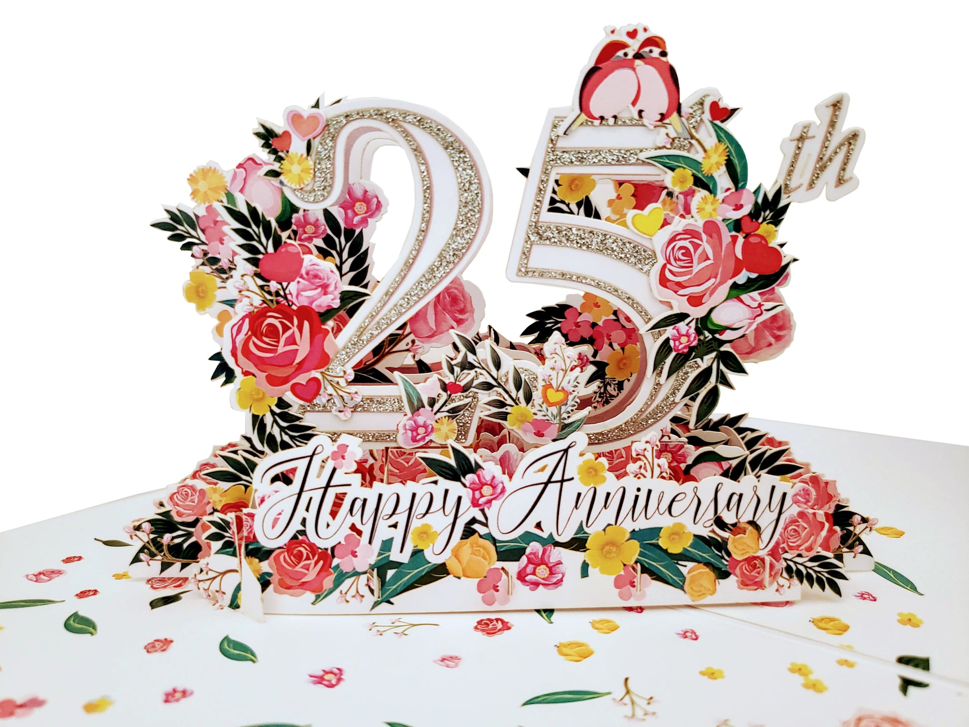 25th Milestone Anniversary 3D Pop Up Greeting Card - Anniversary - best wishes - Celebration - Cente - iGifts And Cards