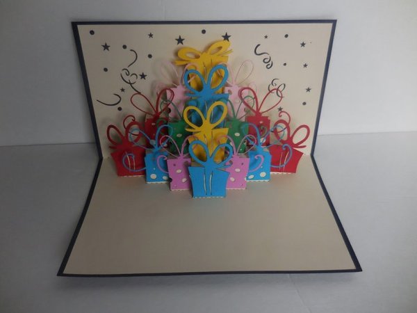 Lots of Presents (Red Cover) 3D Pop Up Greeting Card - Birthday - iGifts And Cards