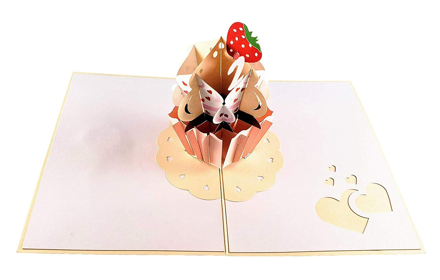 2nd Birthday Strawberry Cupcake 3D Pop Up Greeting Card - Birthday - iGifts And Cards