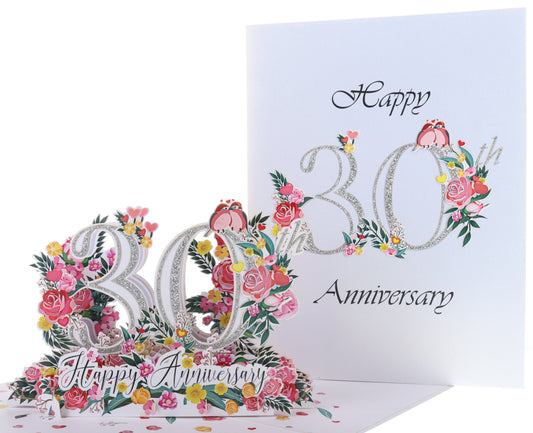 Happy 30th Milestone Anniversary 3D Pop Up Greeting Card - 30th Anniversary Being Together - 30th We - iGifts And Cards