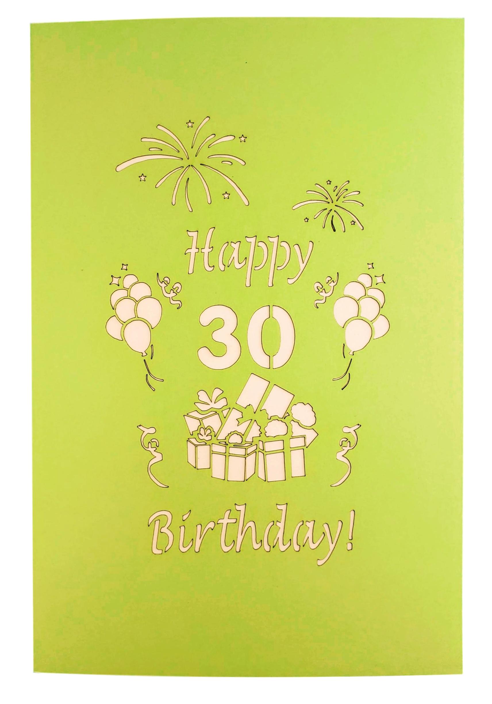 Happy 30th Birthday With Lots of Presents 3D Pop Up Greeting Card - Age - best deal - Birthday - iGifts And Cards