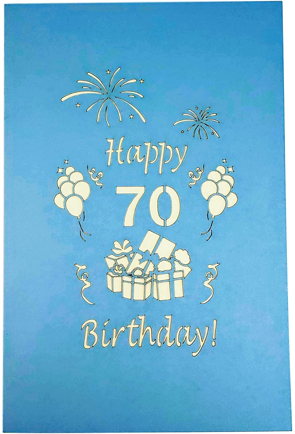 Happy 70th Birthday With Lots of Presents 3D Pop Up Greeting Card - Age - best deal - Birthday - iGifts And Cards