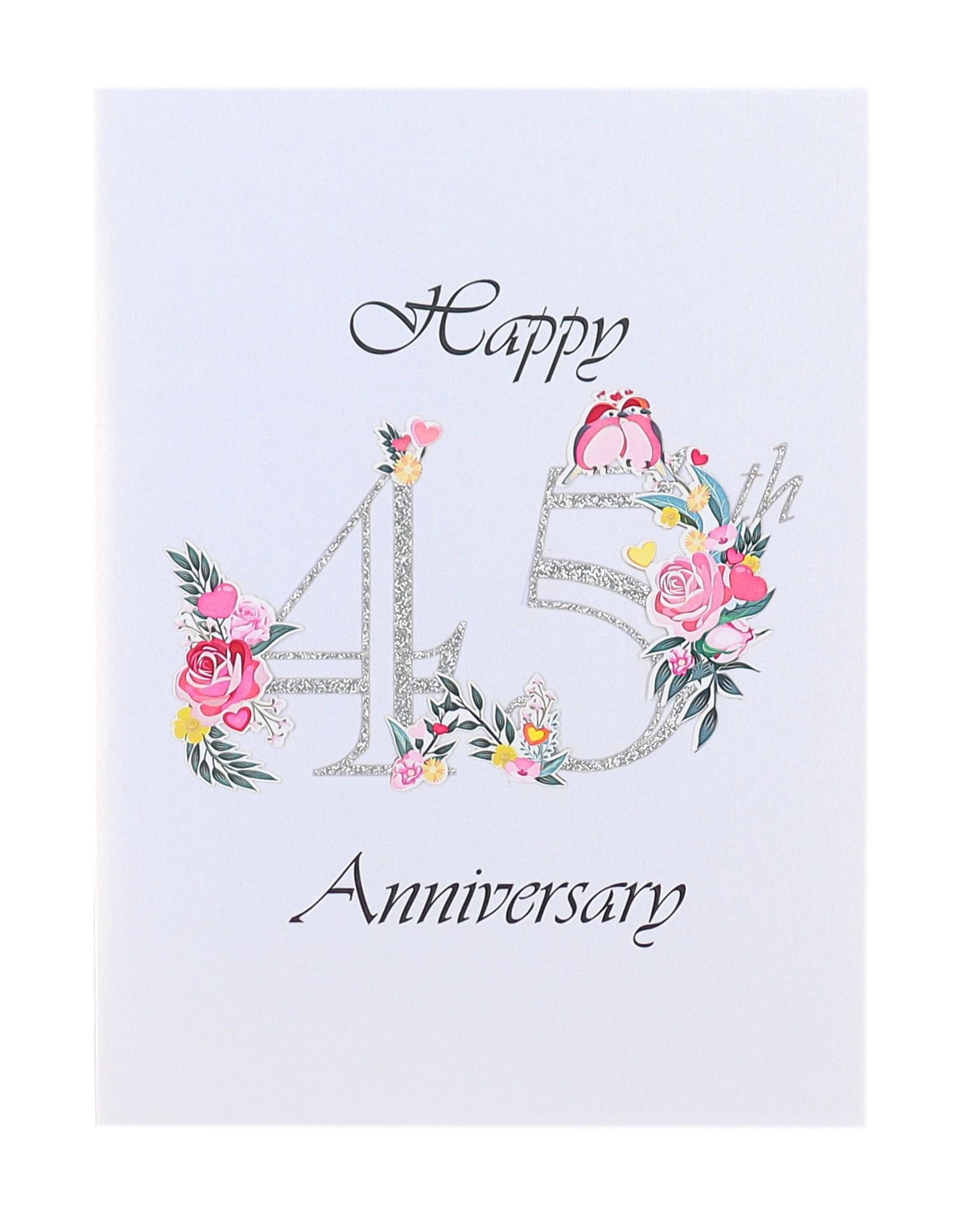 Happy 45th Milestone Anniversary 3D Pop Up Greeting Card - Anniversary - Wedding - Wedding Anniversa - iGifts And Cards