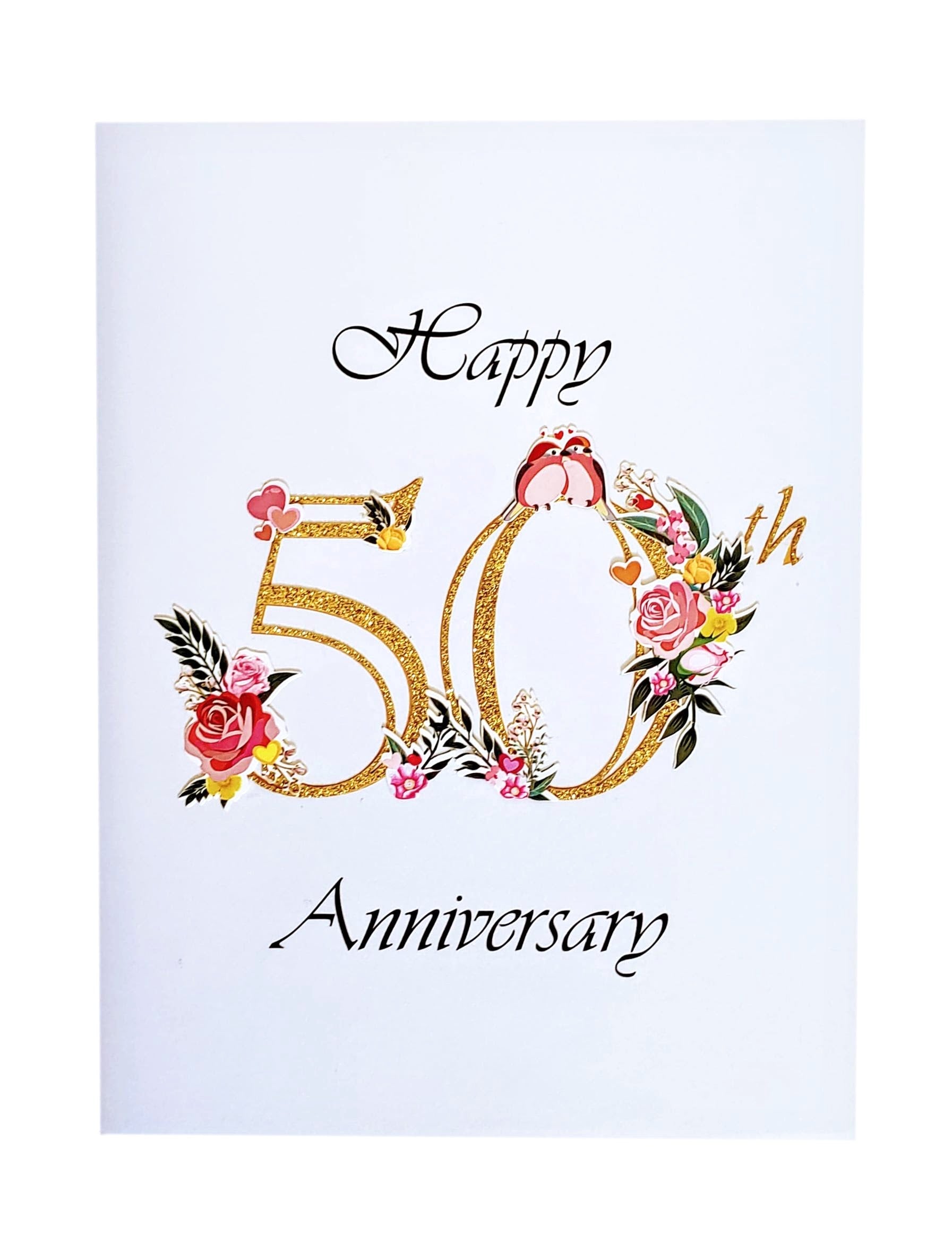 Happy 50th Milestone Anniversary 3D Pop Up Greeting Card - Anniversary - Love - iGifts And Cards