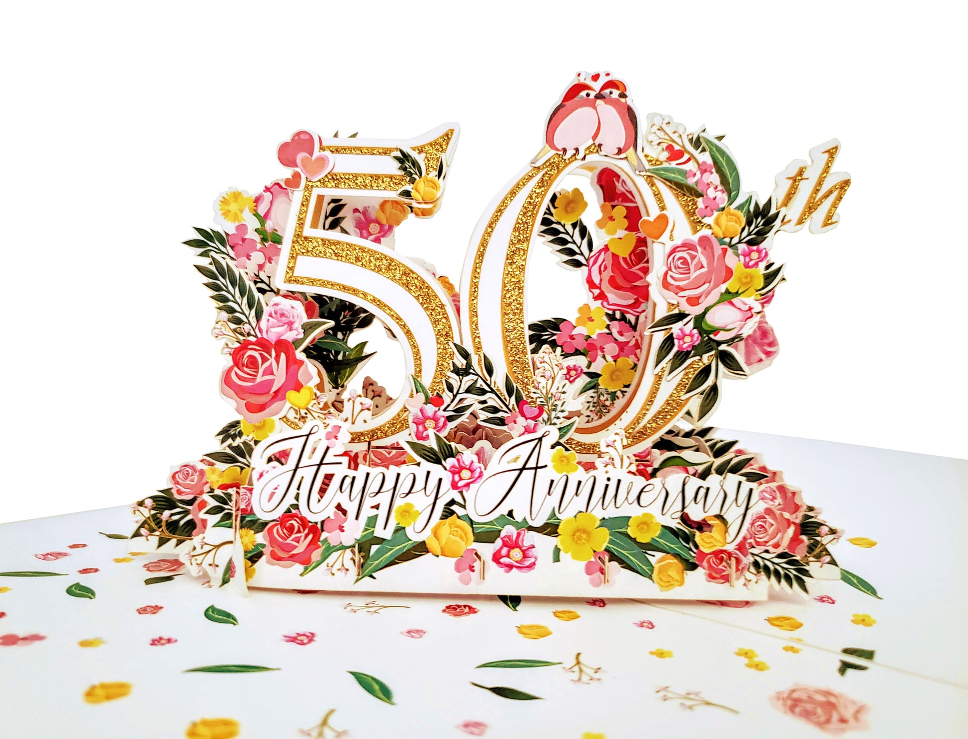 Happy 50th Milestone Anniversary 3D Pop Up Greeting Card - Anniversary - Love - iGifts And Cards