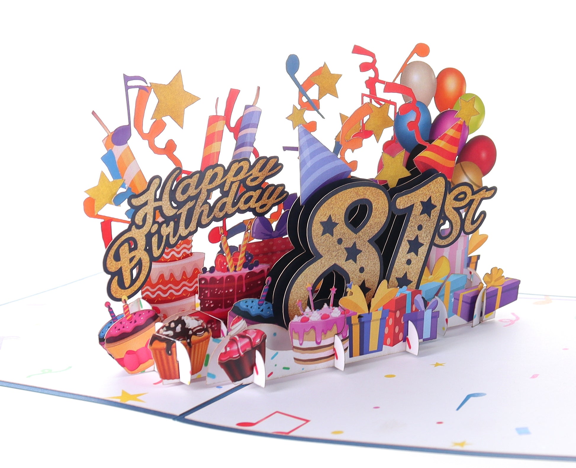Happy 81st Blue Birthday 3D Pop Up Greeting Card - Happy Birthday - iGifts And Cards