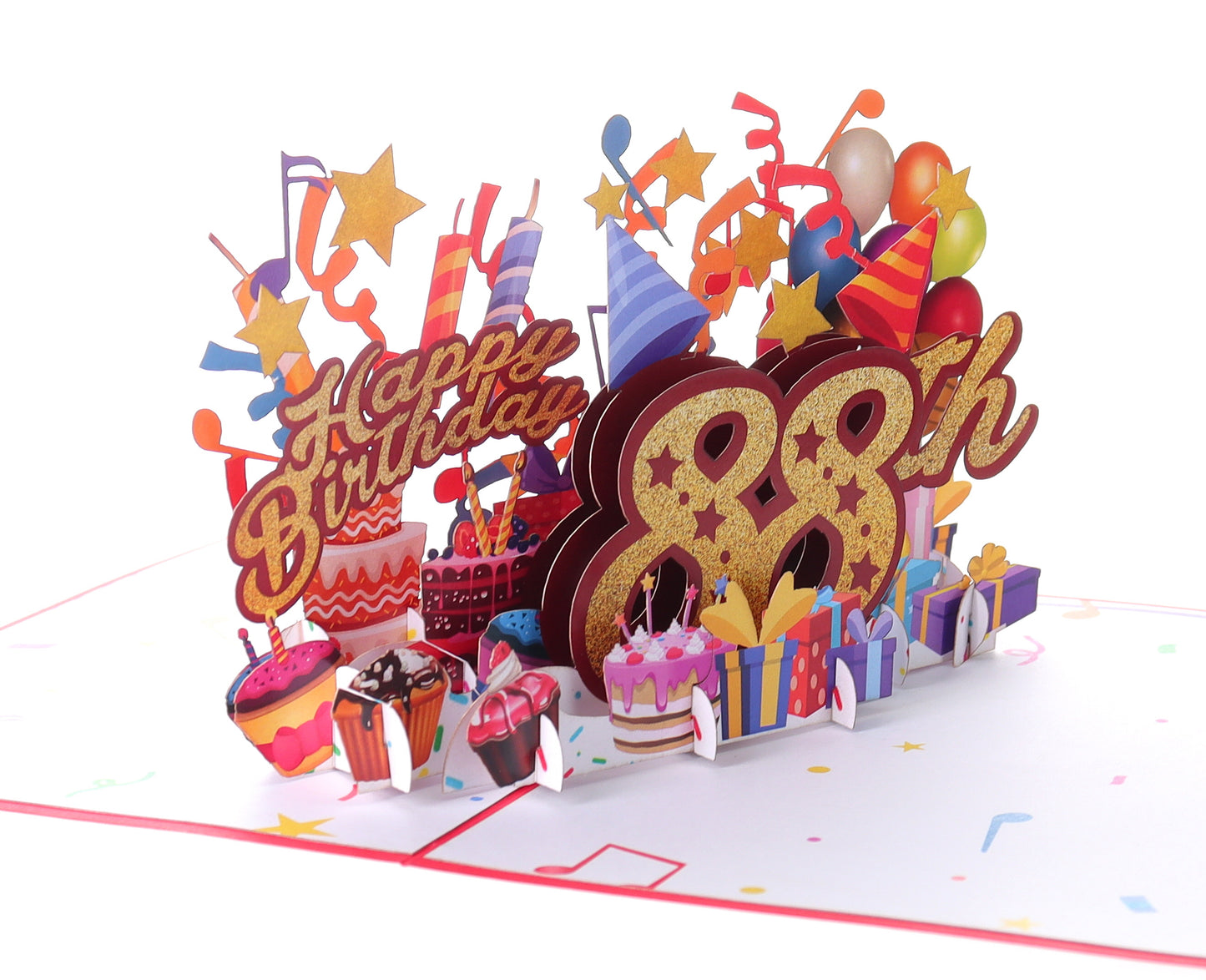 Happy 88th Red Birthday 3D Pop Up Greeting Card - Happy Birthday - new - new arrival - iGifts And Cards