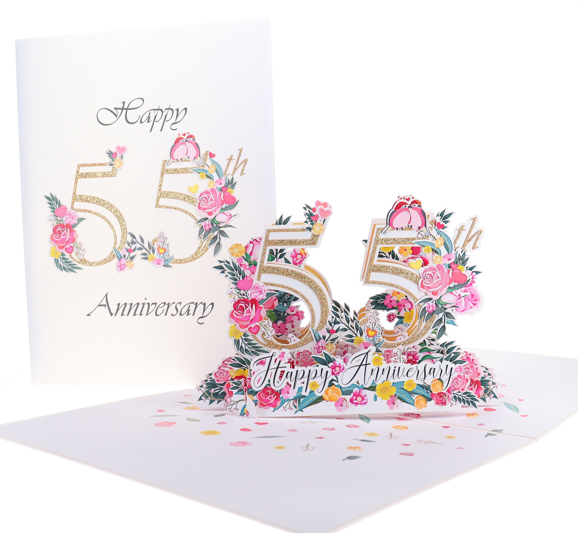 Happy 55th Milestone Anniversary 3D Pop Up Greeting Card - Anniversary - Wedding - Wedding Anniversa - iGifts And Cards
