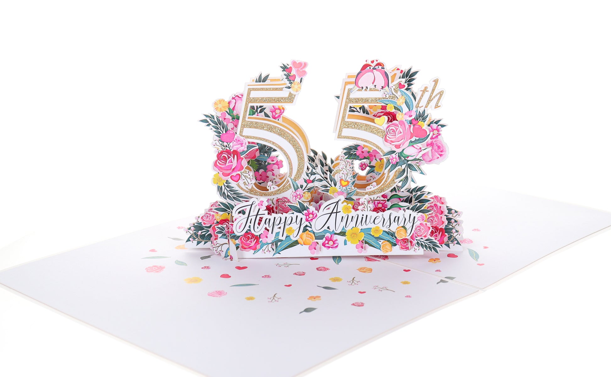 Happy 55th Milestone Anniversary 3D Pop Up Greeting Card - Anniversary - Wedding - Wedding Anniversa - iGifts And Cards