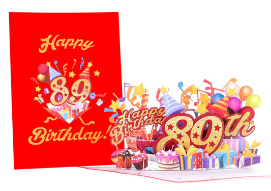 Happy 89th Red Birthday 3D Pop Up Greeting Card - Birthday - funny birthday - Happy Birthday - new - iGifts And Cards