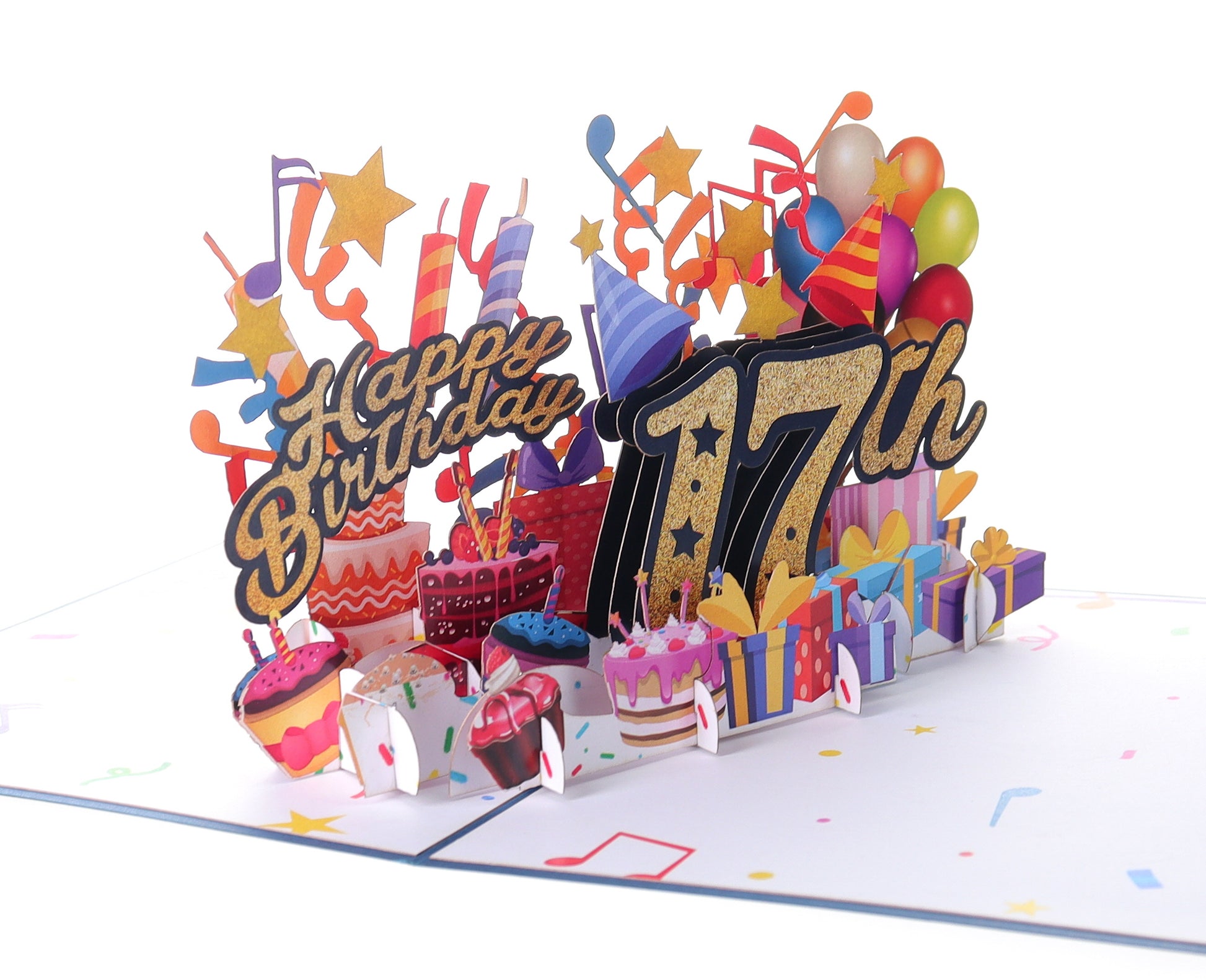 Happy 17th Blue Birthday 3D Pop Up Greeting Card - Birthday - funny birthday - Happy Birthday - iGifts And Cards