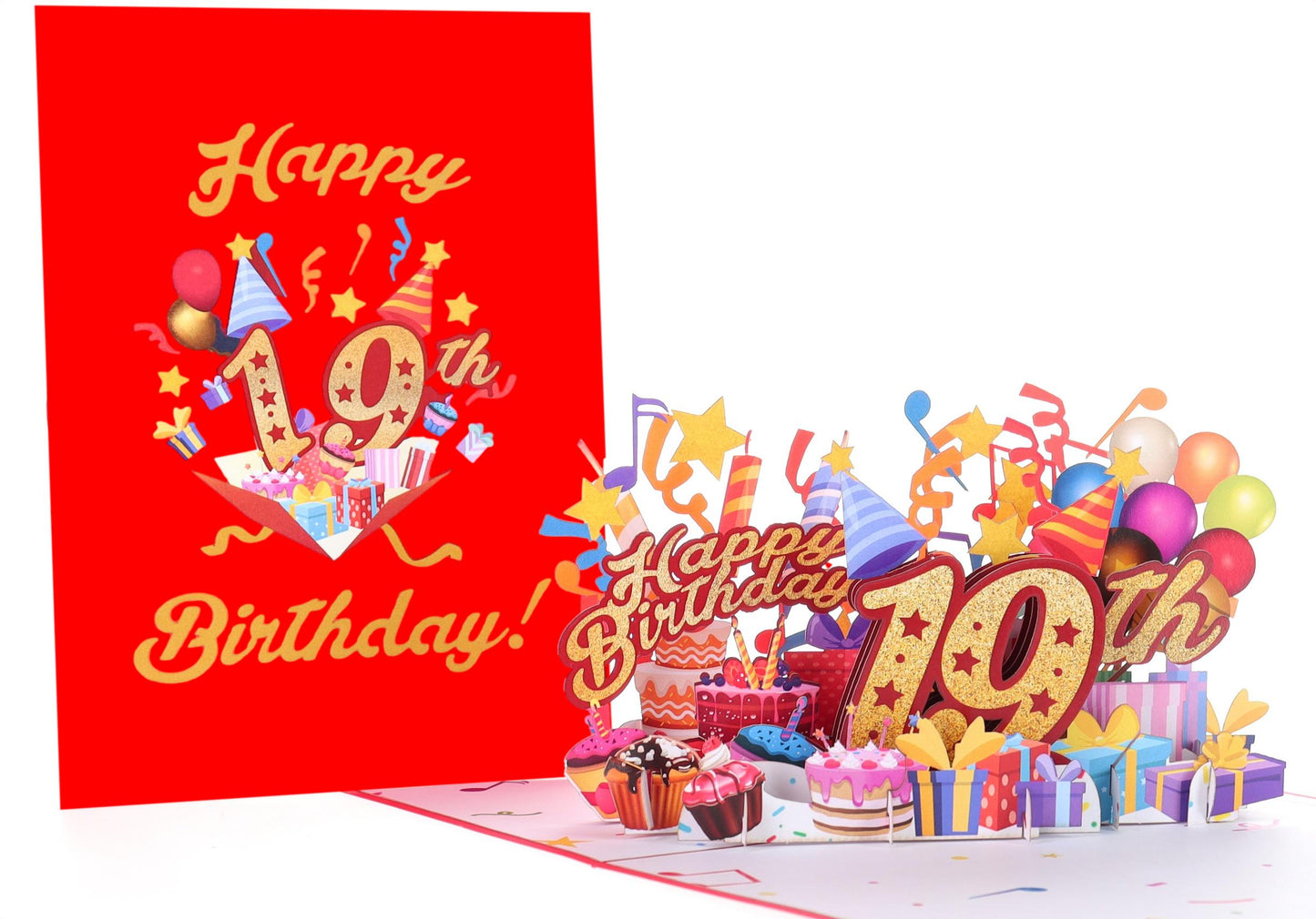 Happy 19th Red Birthday 3D Pop Up Greeting Card - Birthday - funny birthday - Happy Birthday - iGifts And Cards