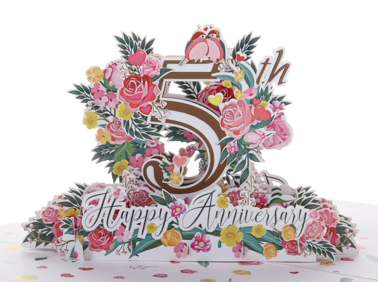 5th Milestone Anniversary 3D Pop Up Greeting Card - 5th Anniversary Being Together - 5th Wedding Ann - iGifts And Cards