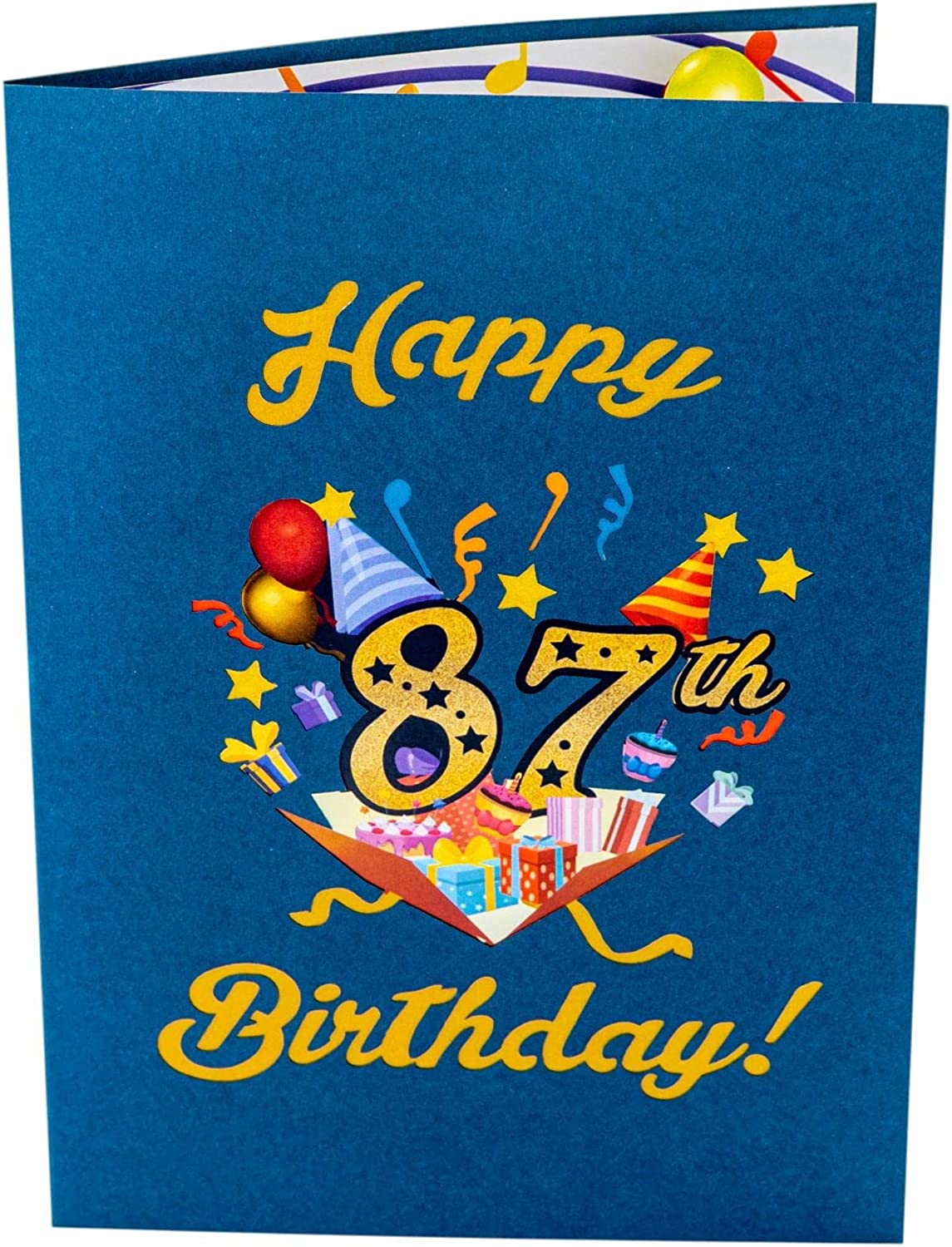Blue 87th Happy 87th Blue Birthday 3D Pop Up Greeting Card – iGifts And Cards