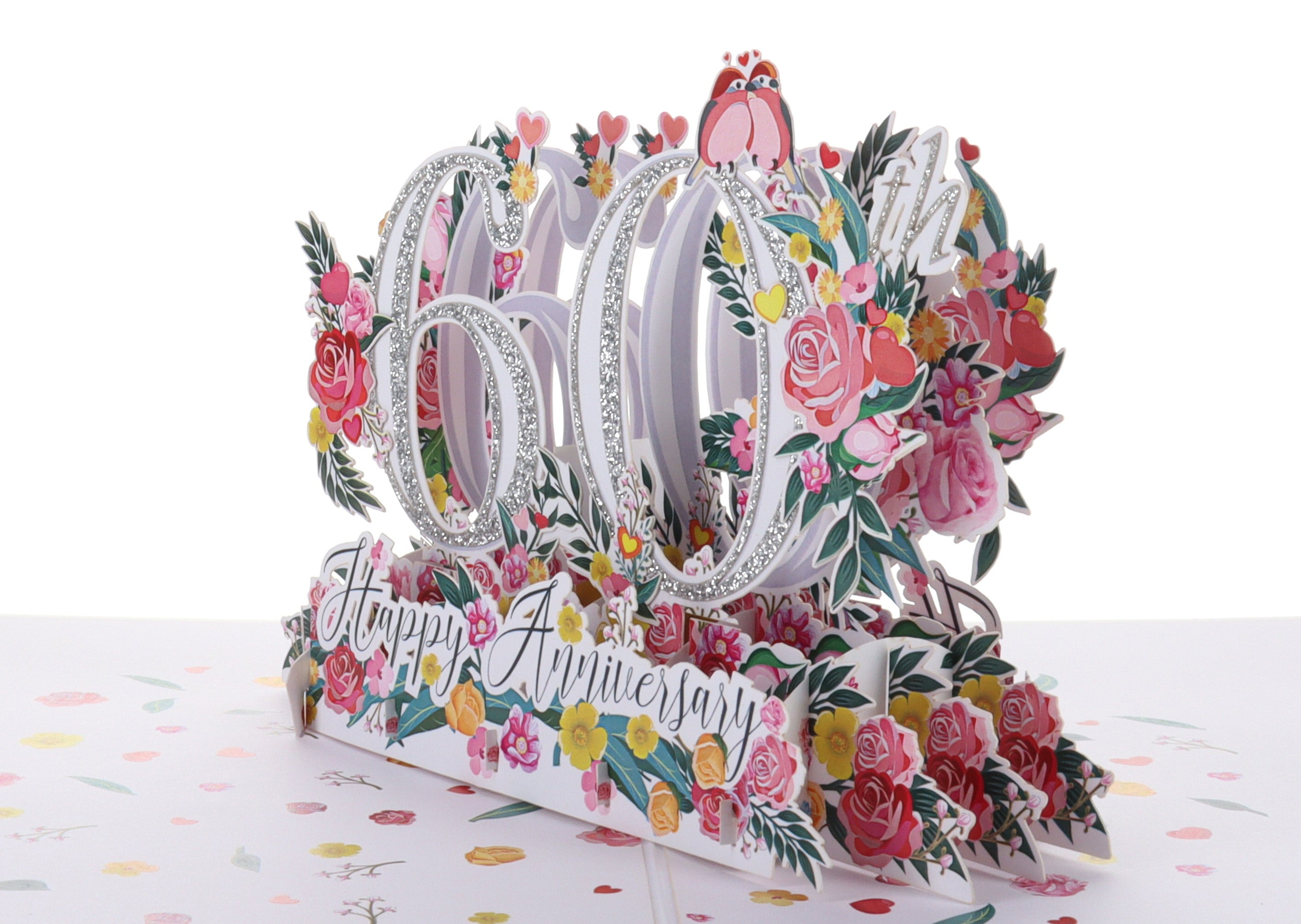 Happy 60th Milestone Anniversary 3D Pop Up Greeting Card – iGifts