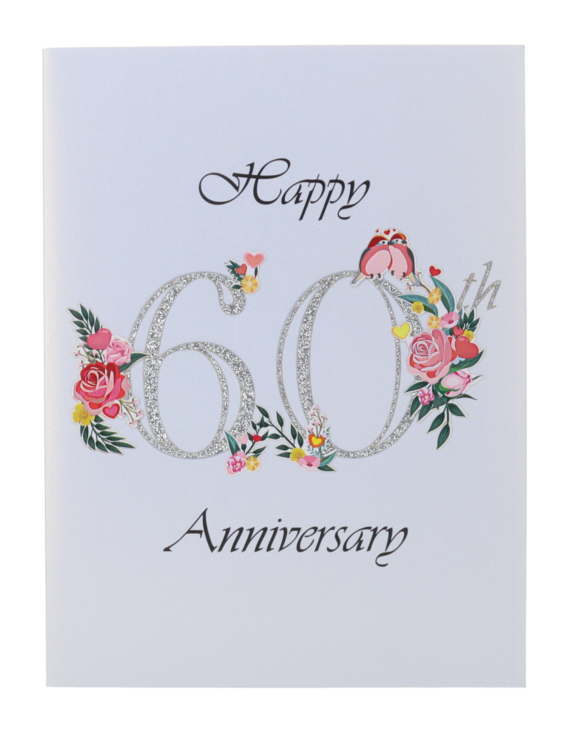 Happy 60th Milestone Anniversary 3D Pop Up Greeting Card