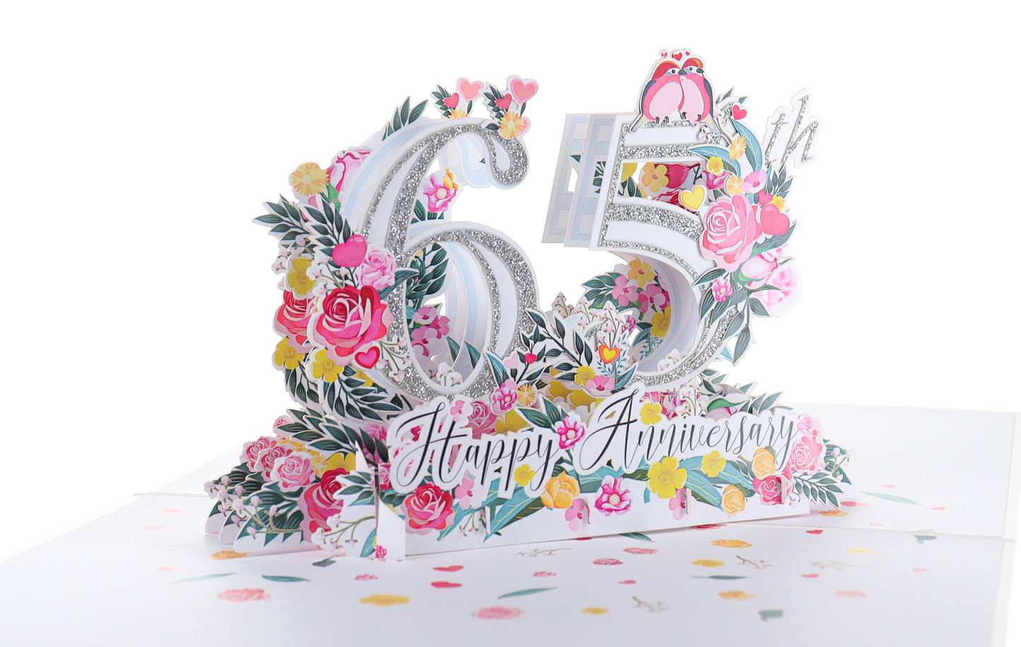 Happy 65th Milestone Anniversary 3D Pop Up Greeting Card - Anniversary - Wedding - Wedding Anniversa - iGifts And Cards