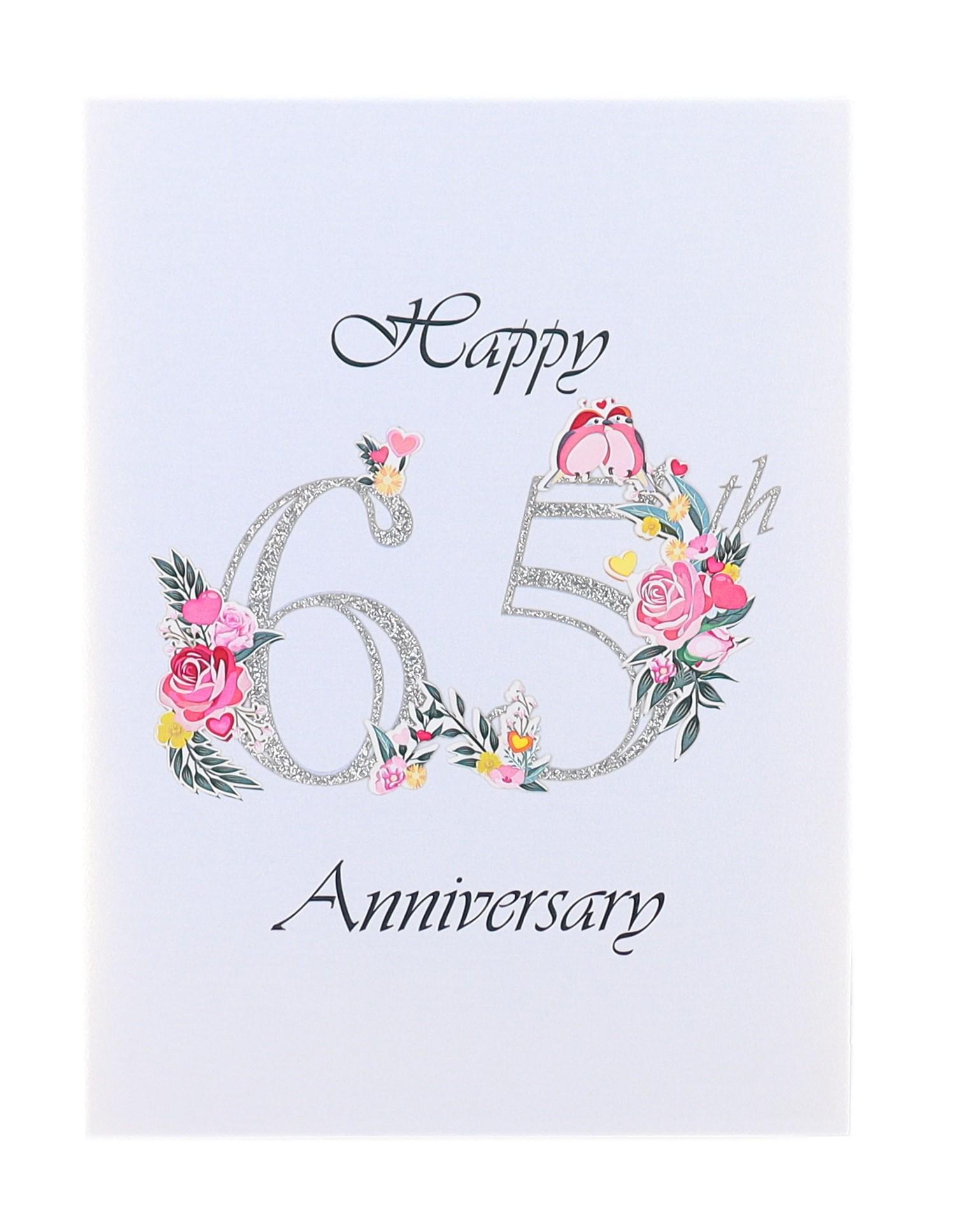 Happy 65th Milestone Anniversary 3D Pop Up Greeting Card - Anniversary - Wedding - Wedding Anniversa - iGifts And Cards