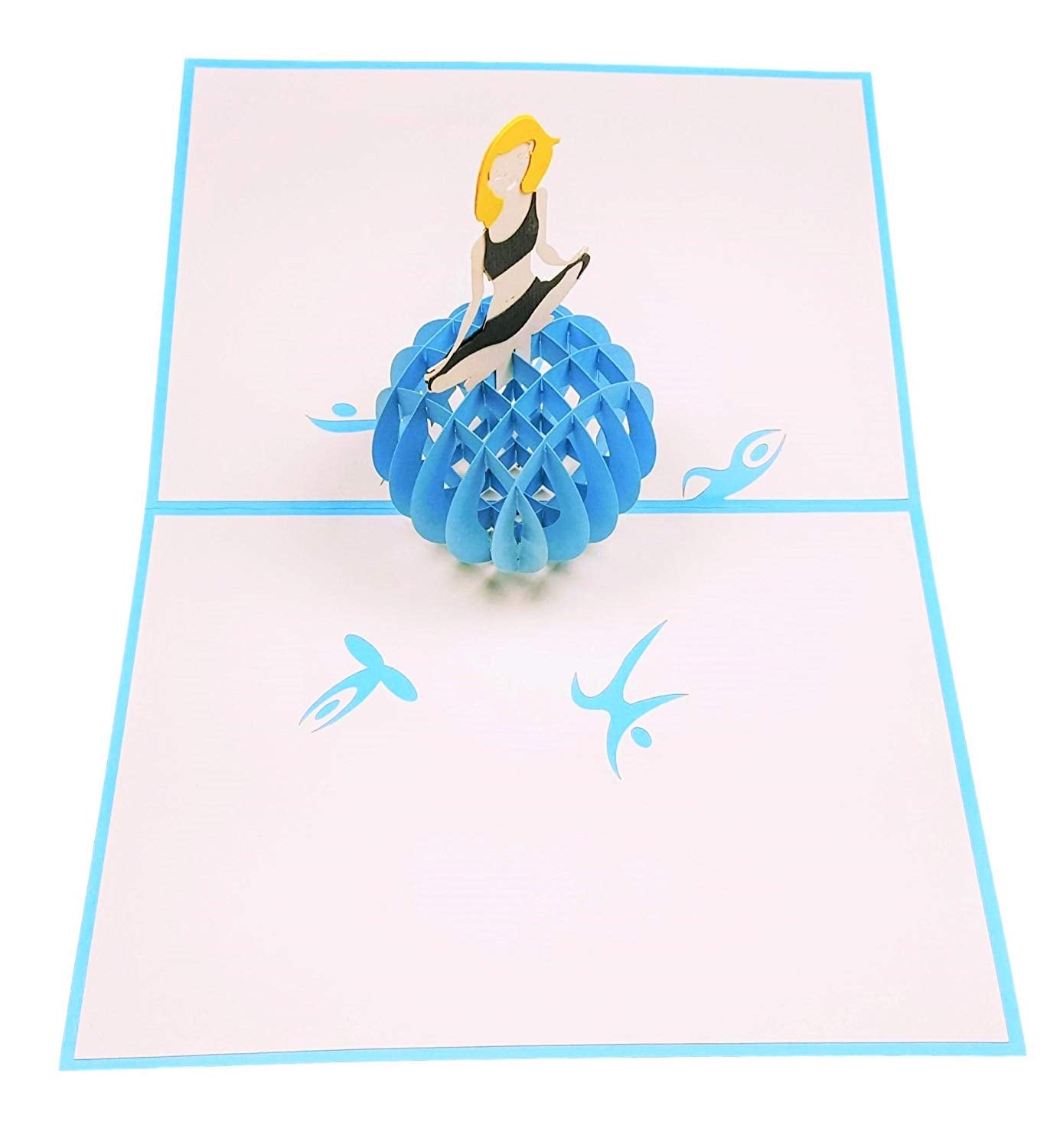 Cute Yoga Lady 3D Pop Up Greeting Card - Birthday - Fitness - Fun - Just Because - Thinking Of You - iGifts And Cards