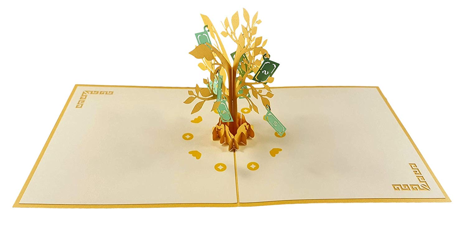 Money Tree 3D Pop Up Greeting Card - Birthday - Graduation - Housewarming - New Business - Retiremen - iGifts And Cards