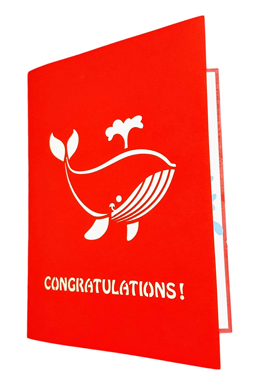 Unique Congratulations Whale (Red Cover) 3D Pop Up Card - Congratulations - Special Days - iGifts And Cards