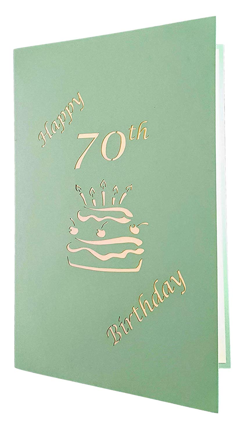 Happy 70th Birthday Cake 3D Pop Up Card - best deal - Birthday - iGifts And Cards