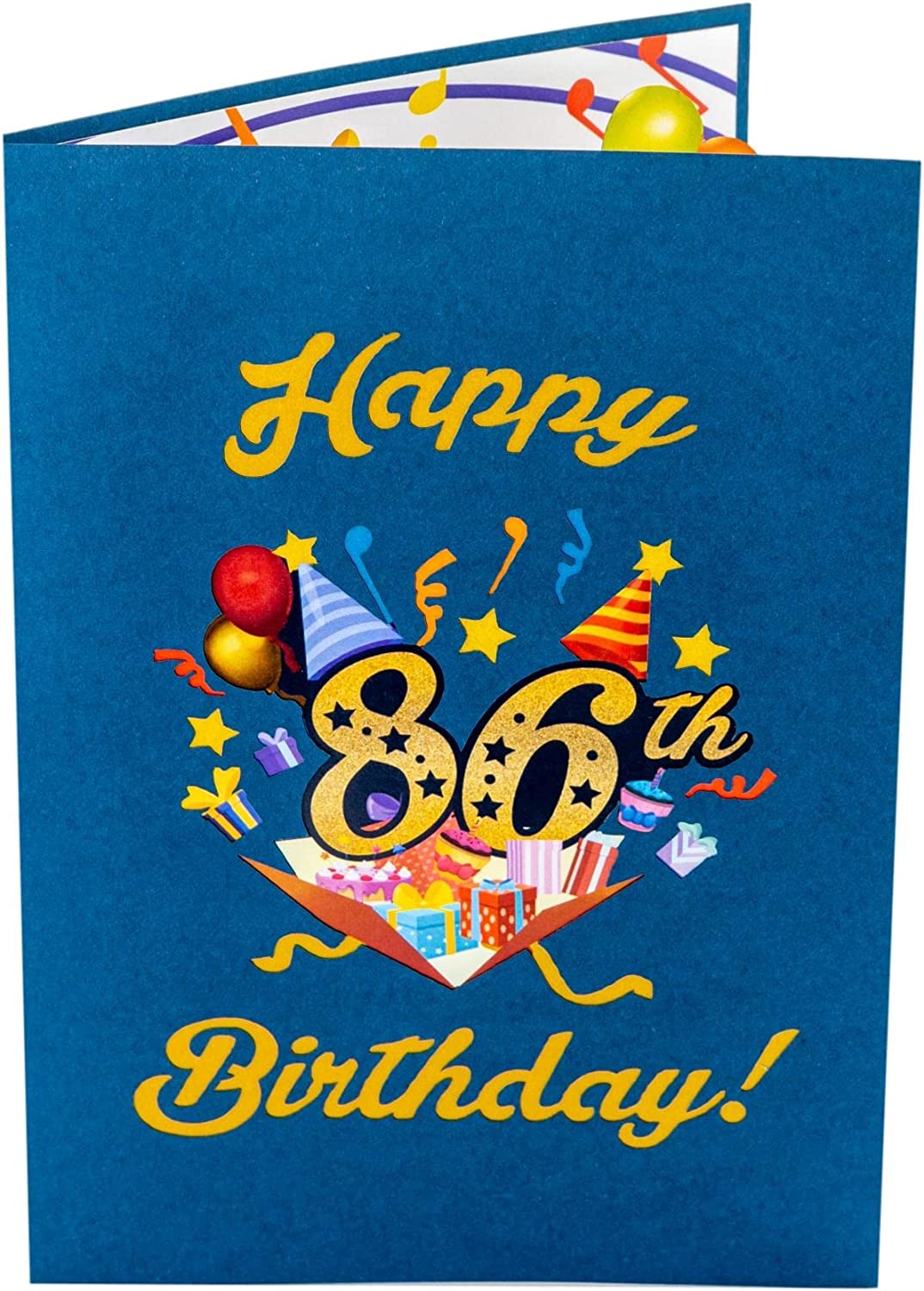 Happy 86th Blue Birthday 3D Pop Up Greeting Card - Birthday - funny birthday - Happy Birthday - new - iGifts And Cards