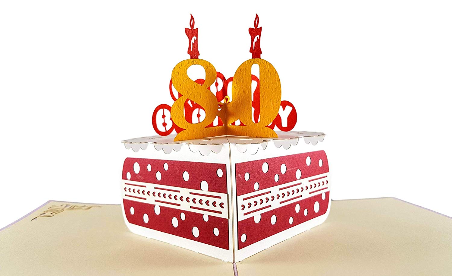 Happy 80th Birthday Cake 3D Pop Up Card - best deal - Birthday - iGifts And Cards