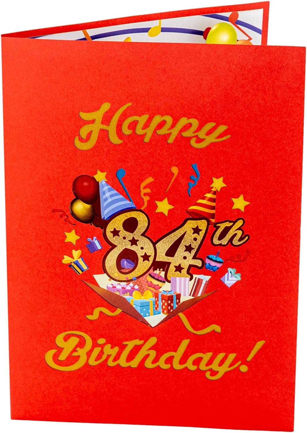 Happy 84th Red Birthday 3D Pop Up Greeting Card - Birthday - funny birthday - Happy Birthday - new - iGifts And Cards