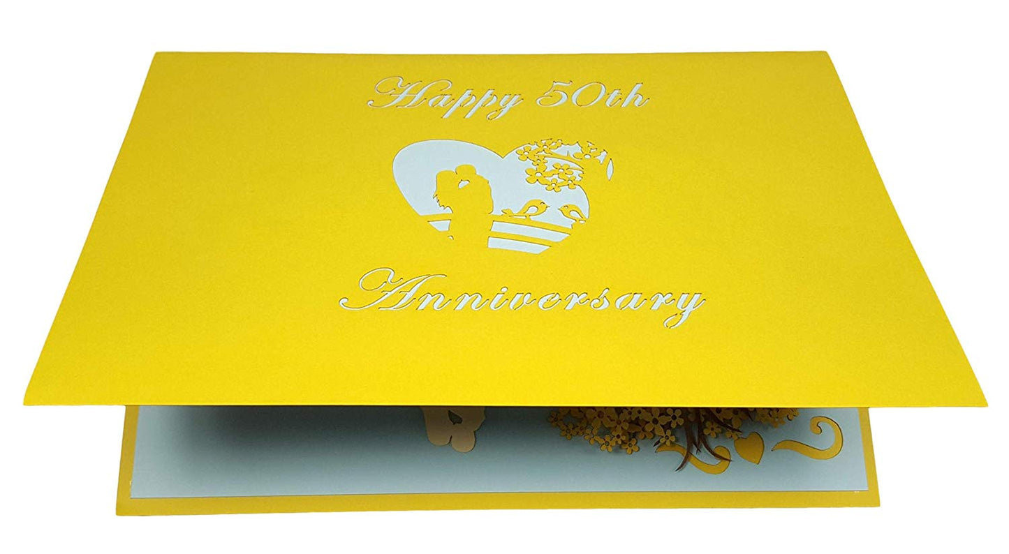 Happy 50th Anniversary 3D Pop Up Greeting Card - Love - Thinking Of You - iGifts And Cards
