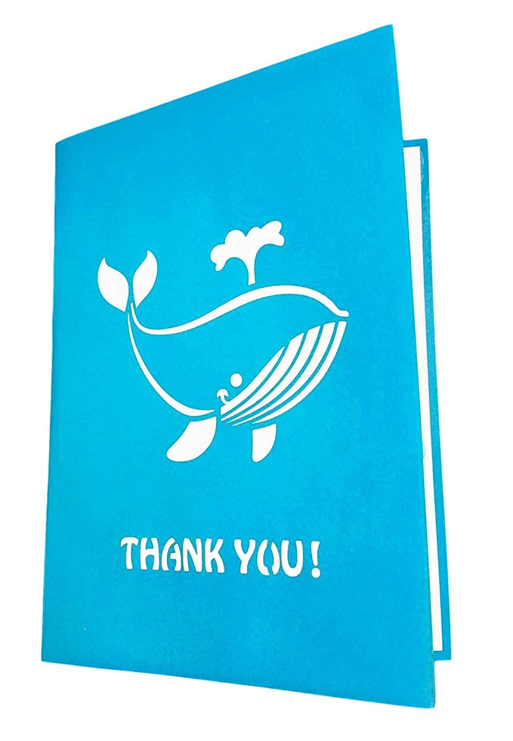 Blue Whale Thank You 3D Pop Up Greeting Card - Happy Thanksgiving - Just Because - Thank You - Think - iGifts And Cards