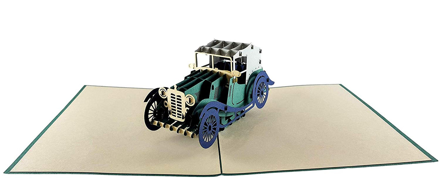 Classic Car 3D Pop Up Greeting Card - Admin Assistant Day - Birthday - Father's Day - Fun - Just Bec - iGifts And Cards