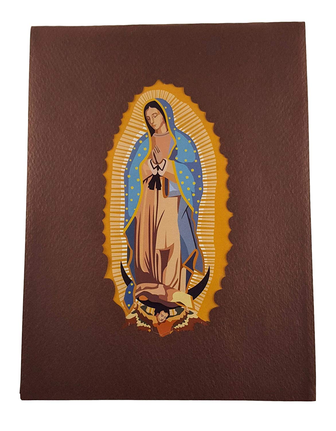 Our Lady Virgen de Guadalupe (Brown Cover) 3D Pop Up Greeting Card - Love - Religion - womens - iGifts And Cards