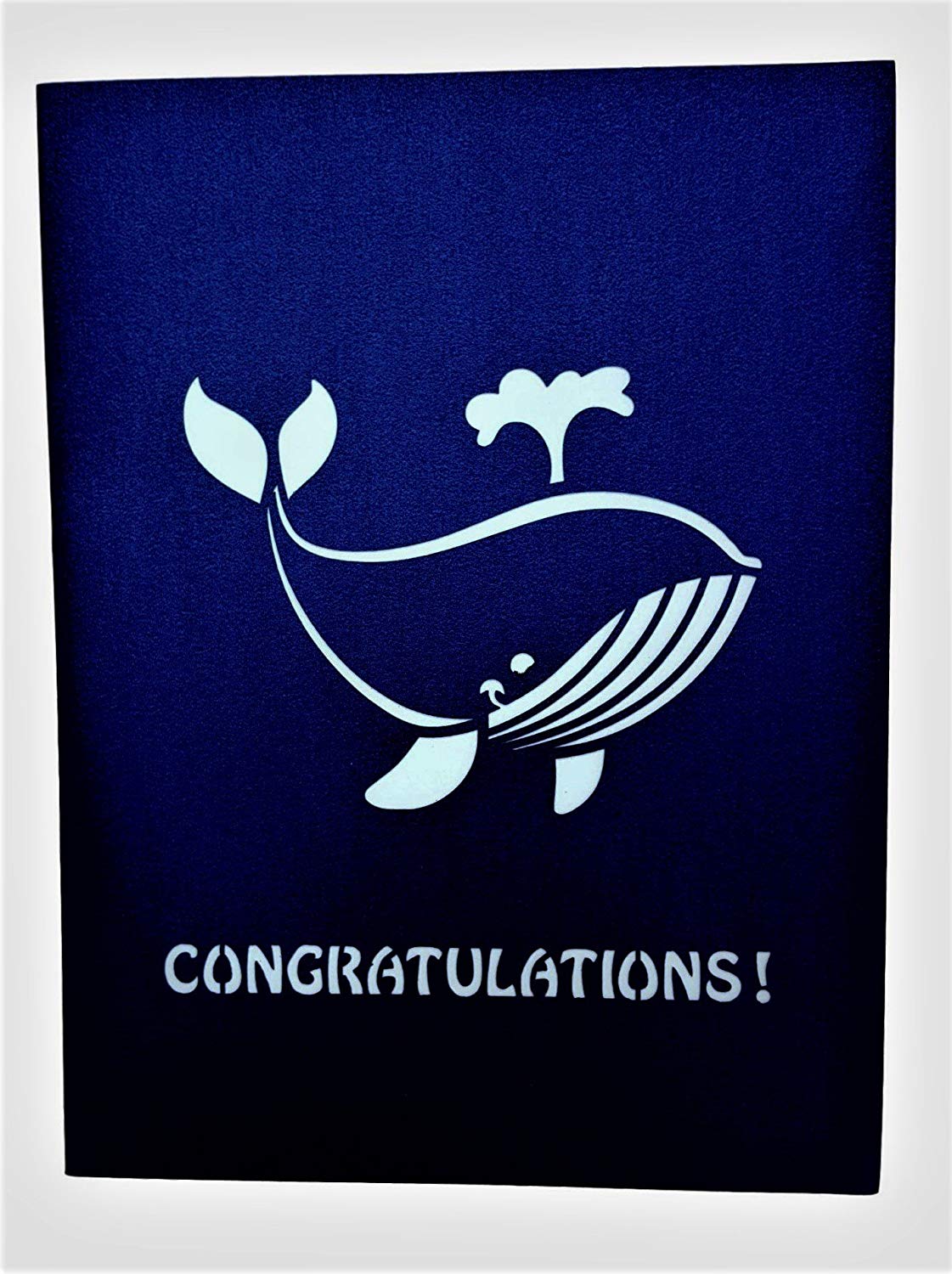 Unique Congratulations Whale (Blue Cover) 3D Pop Up Card - Congratulations - Special Days - iGifts And Cards