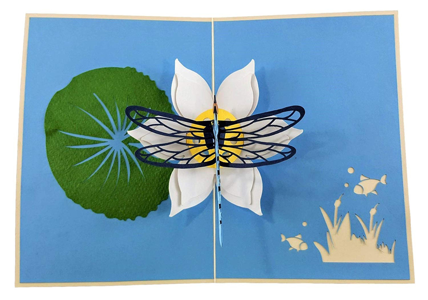 Blue Dragonfly 3D Pop Up Greeting Card - Admin Assistant Day - Birthday - Get Well - Just Because - iGifts And Cards