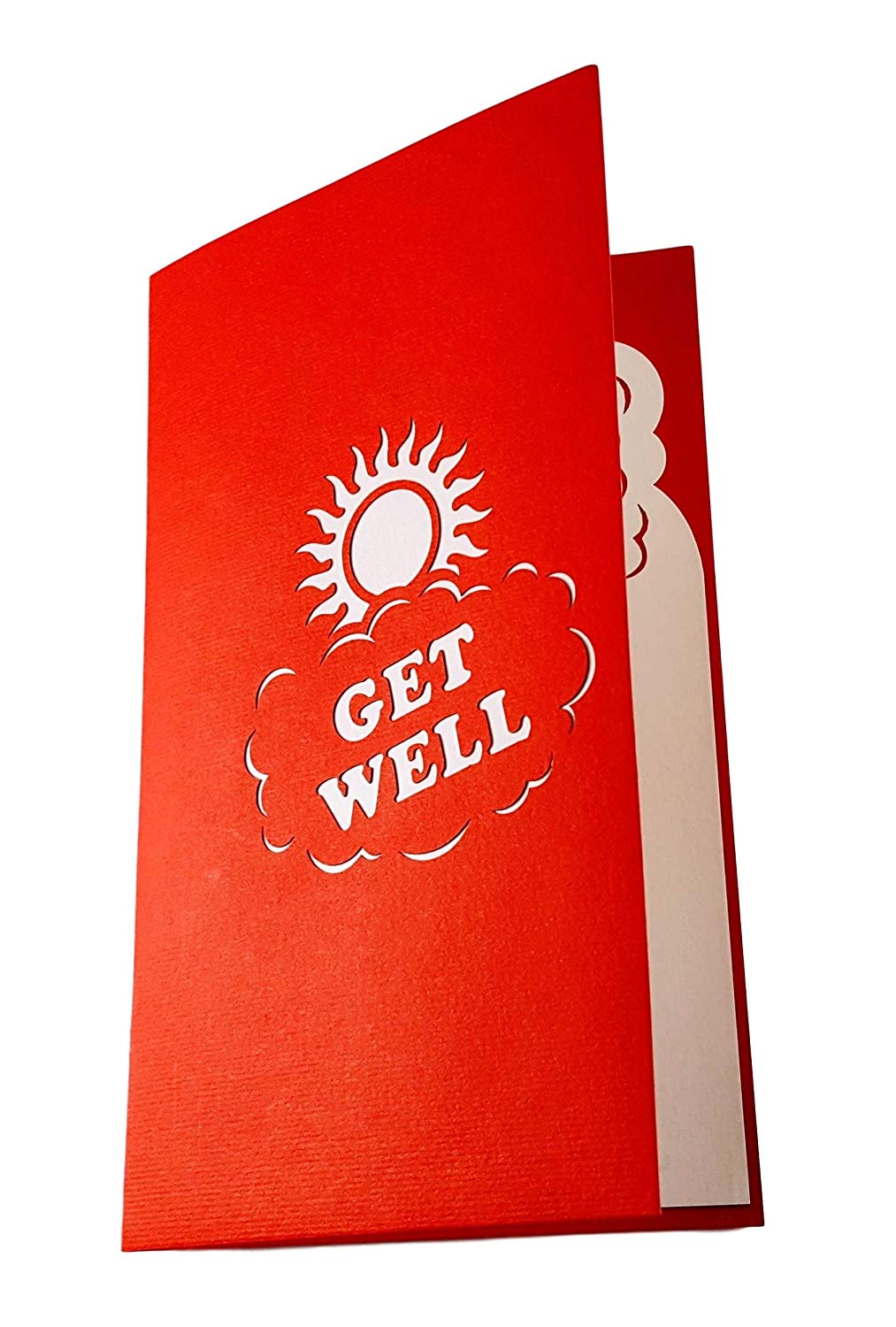 Get Well (Red) 3D Pop Up Greeting Card - Get Well - Thinking Of You - iGifts And Cards