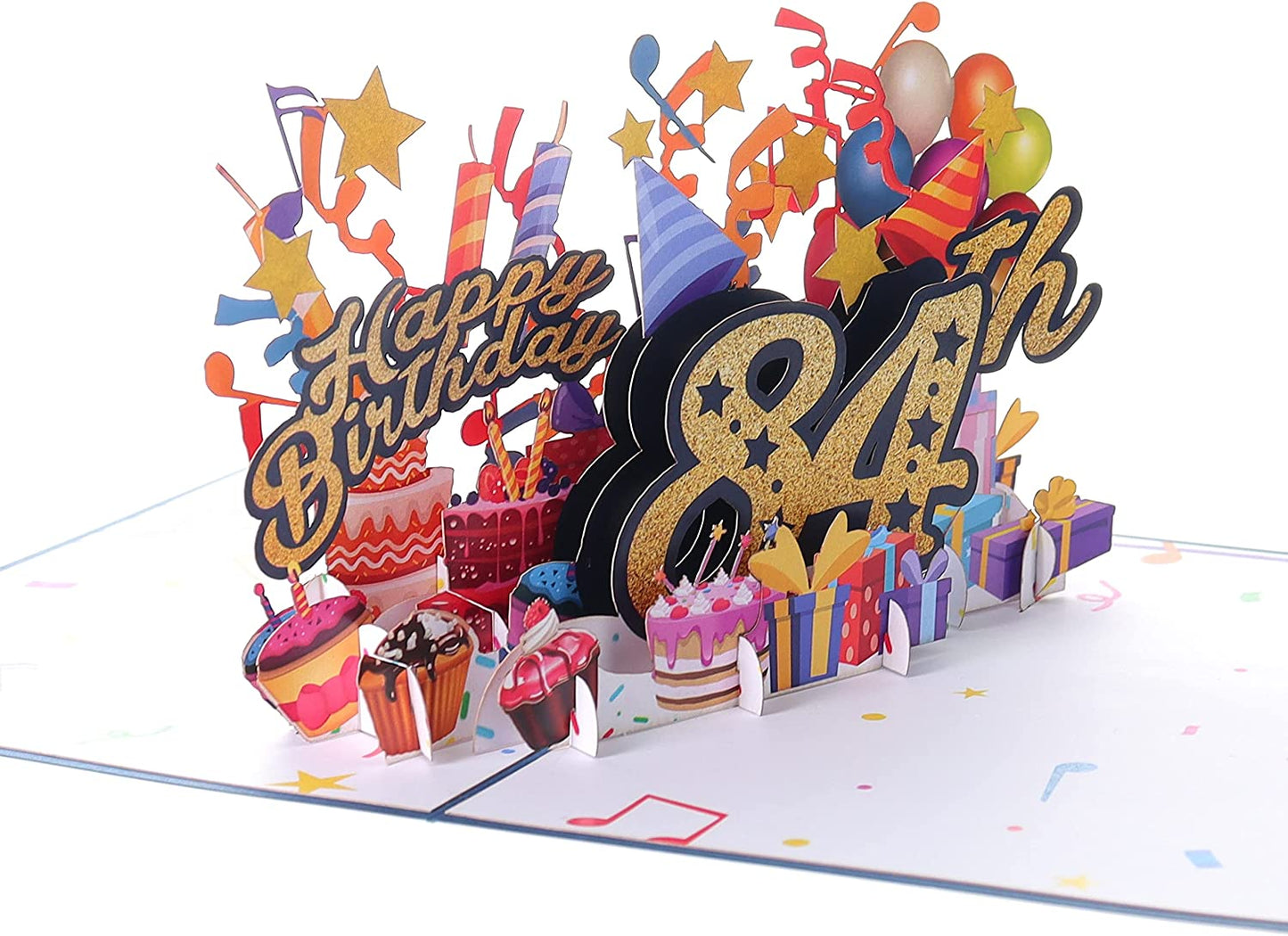 Happy 84th Blue Birthday 3D Pop Up Greeting Card - Birthday - funny birthday - Happy Birthday - new - iGifts And Cards