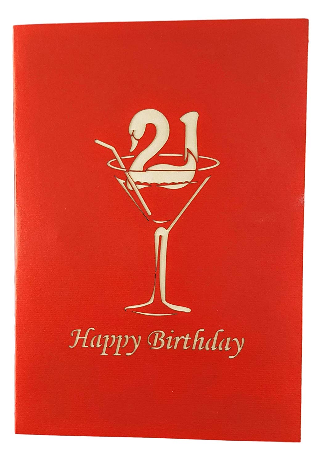 Happy 21st Birthday Cocktail Version 3D Pop Up Card - Birthday - Congratulations - iGifts And Cards