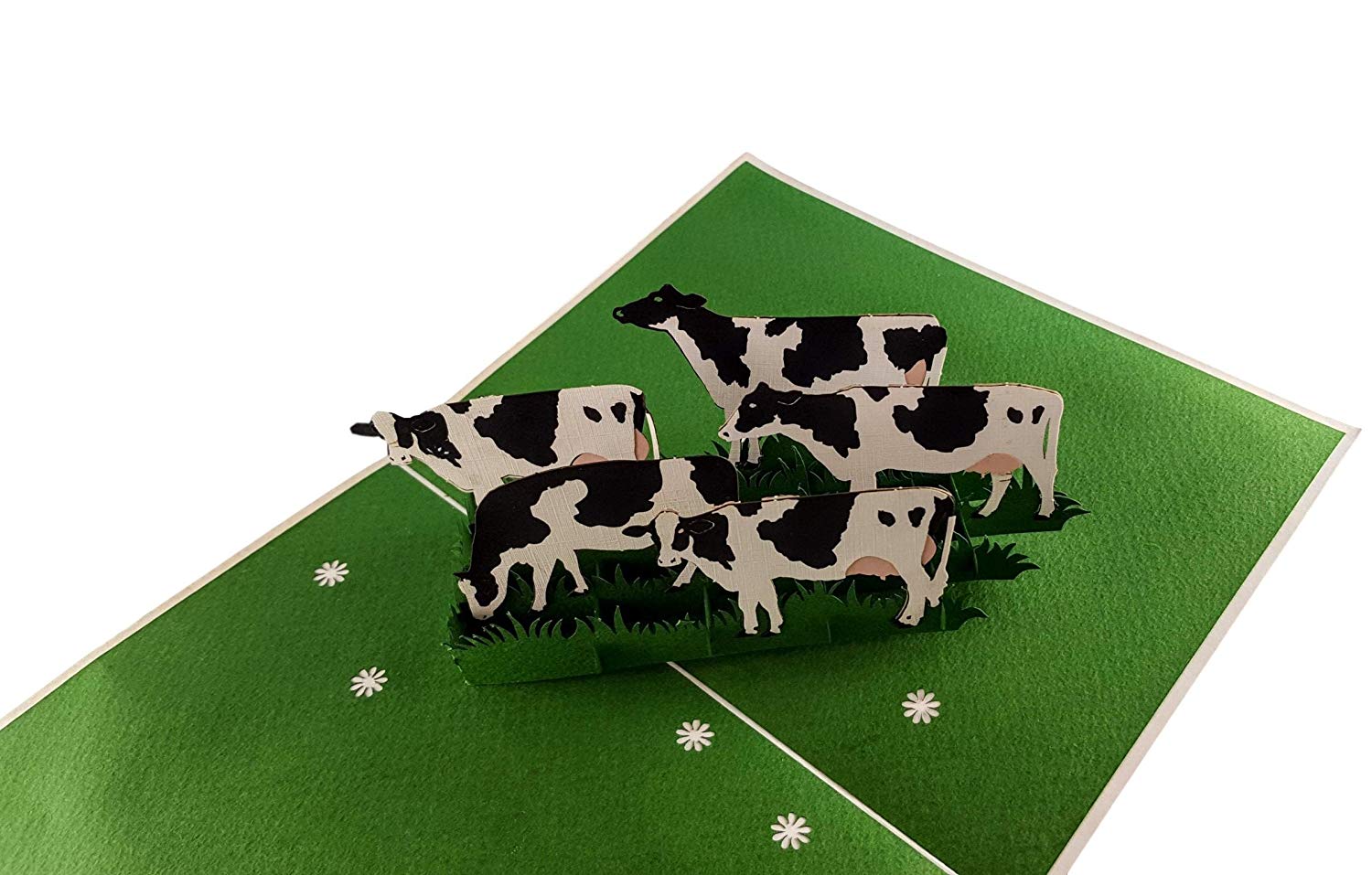 Dairy Cows 3D Pop Up Greeting Card - 99 shipping July 2020 - Animal - Birthday - Fun - Green - Speci - iGifts And Cards