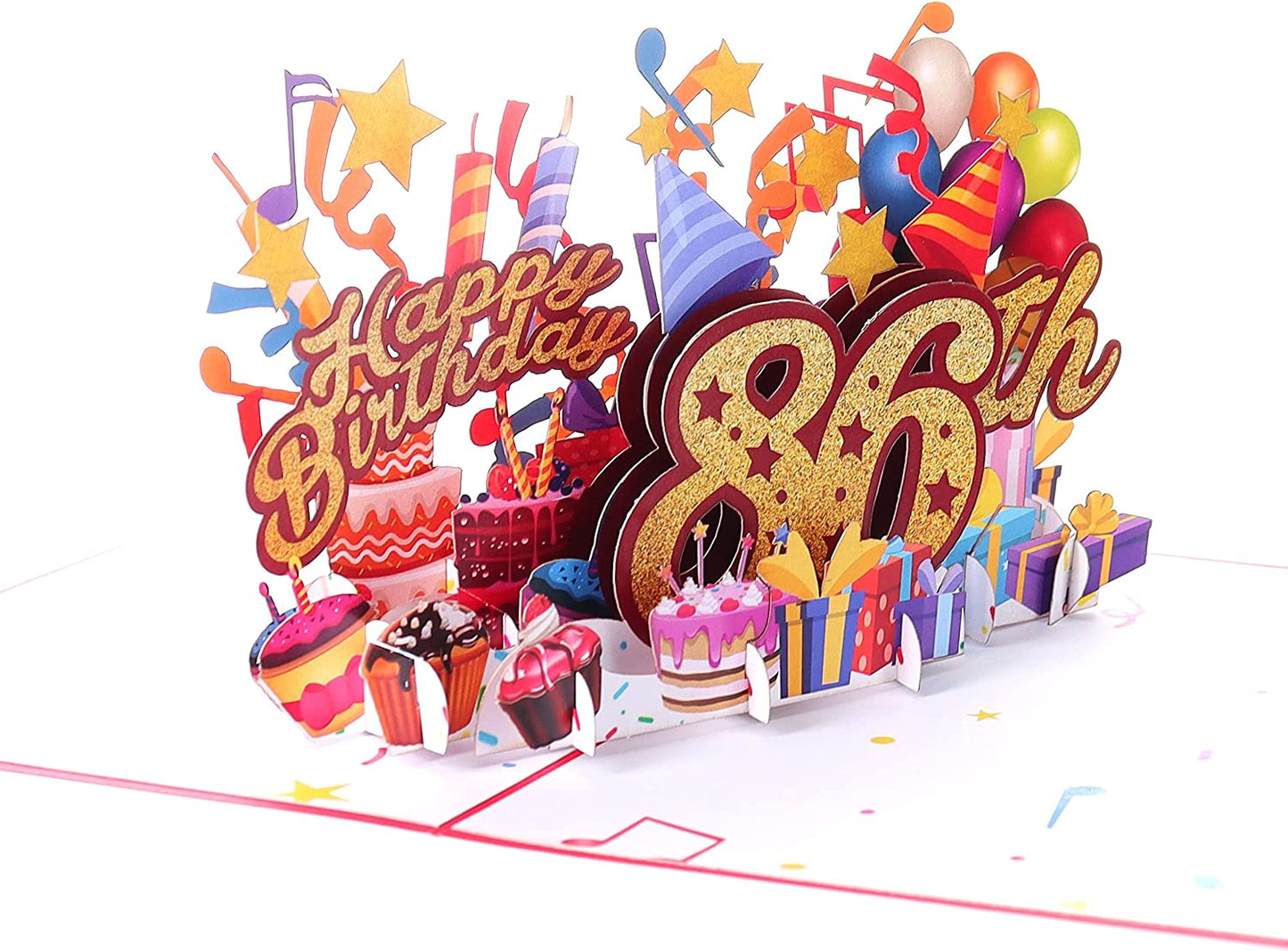 Happy 86th Red Birthday 3D Pop Up Greeting Card - Birthday - funny birthday - Happy Birthday - new - iGifts And Cards
