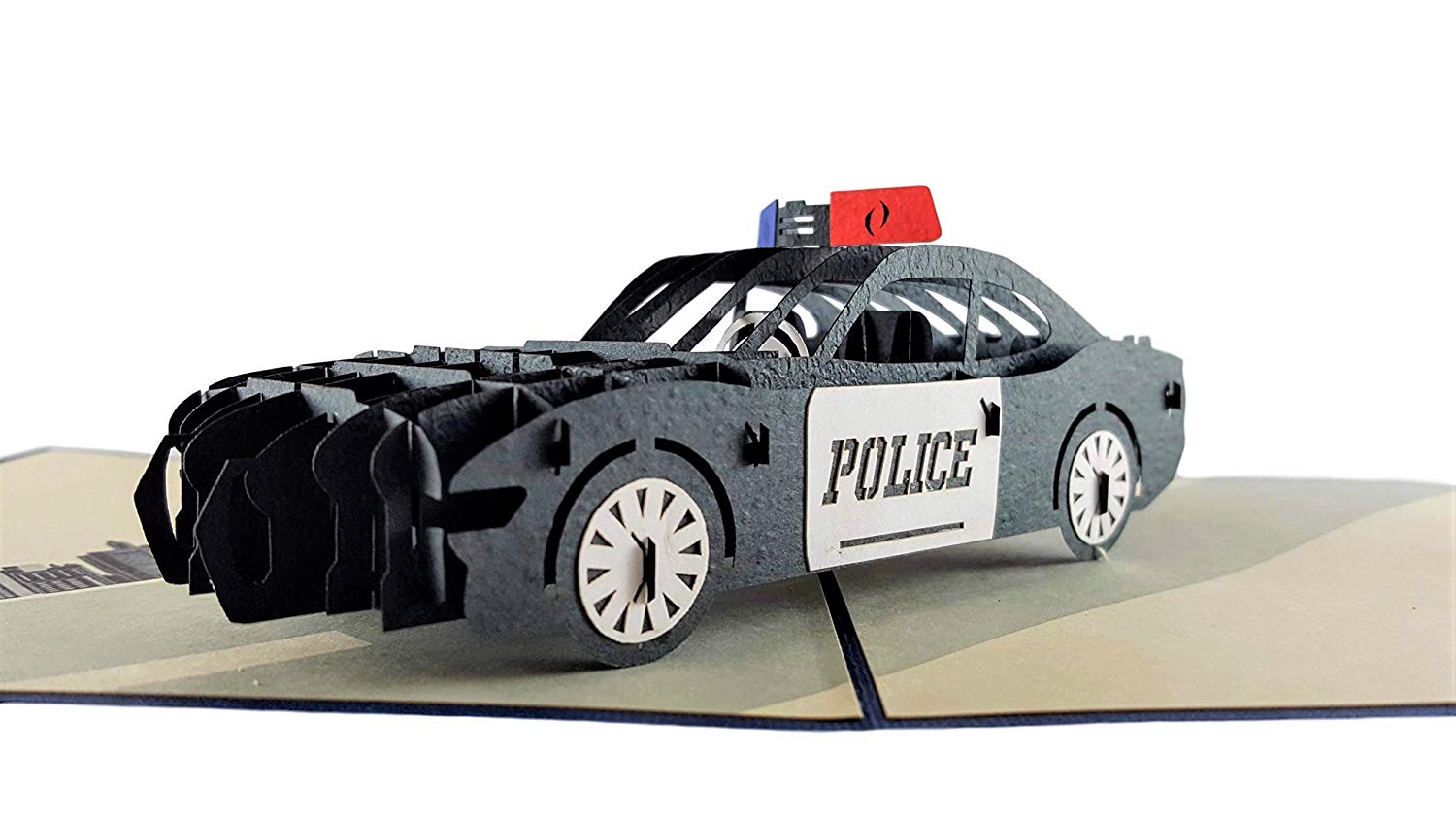 Police Car 3D Pop Up Greeting Card - Birthday - Front Page - Graduation - Patriotic - Retirement - T - iGifts And Cards