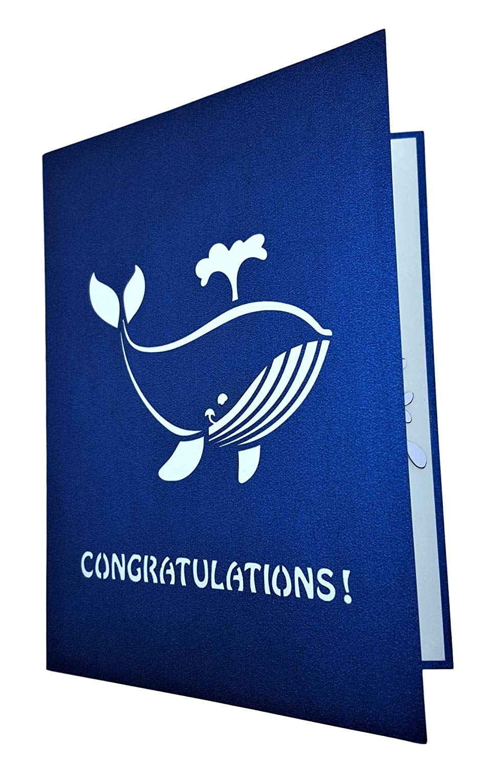 Unique Congratulations Whale (Blue Cover) 3D Pop Up Card - Congratulations - Special Days - iGifts And Cards