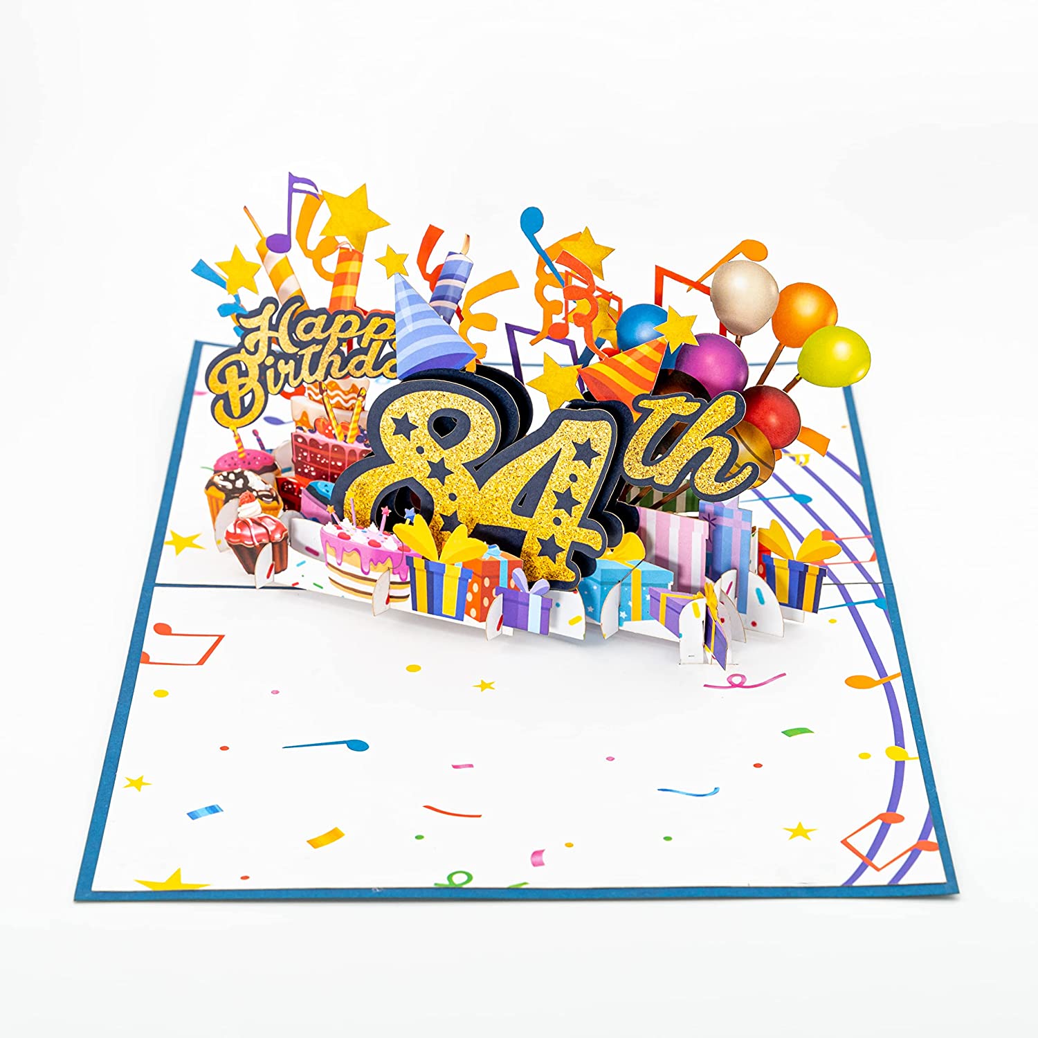 Happy 84th Blue Birthday 3D Pop Up Greeting Card - Birthday - funny birthday - Happy Birthday - new - iGifts And Cards